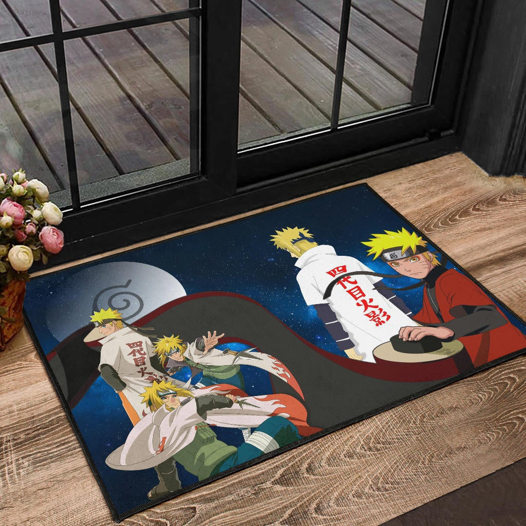 Naruto Anime Naruto Sage Mode And Minato Hokage Galaxy Door Mat Home Decor