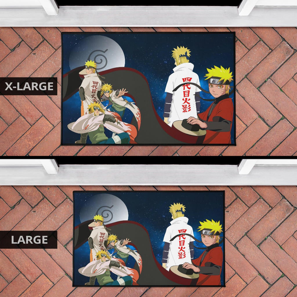 Naruto Anime Naruto Sage Mode And Minato Hokage Galaxy Door Mat Home Decor