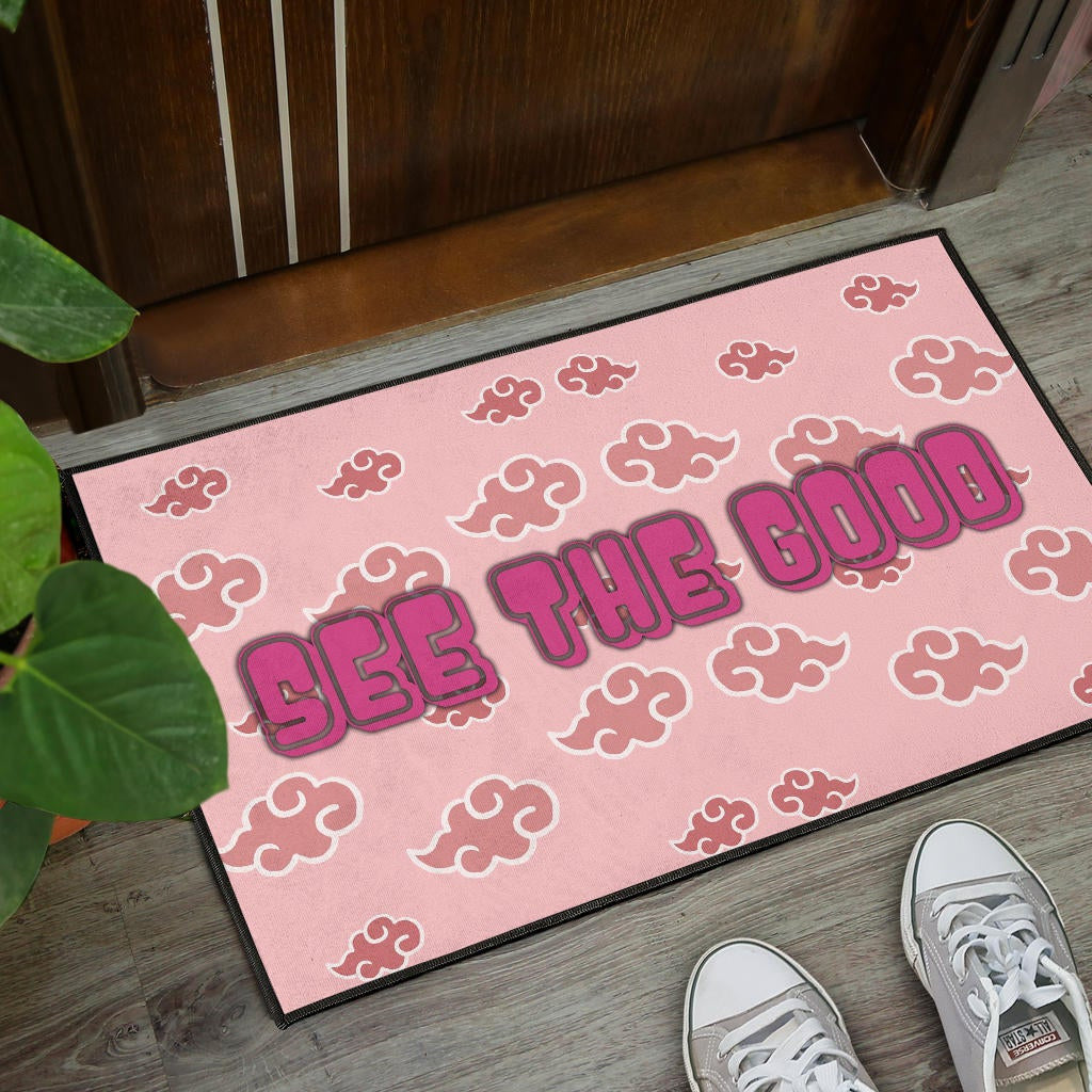 See The Good Akatsuki Pink Cloud Patterns Door Mat Home Decor