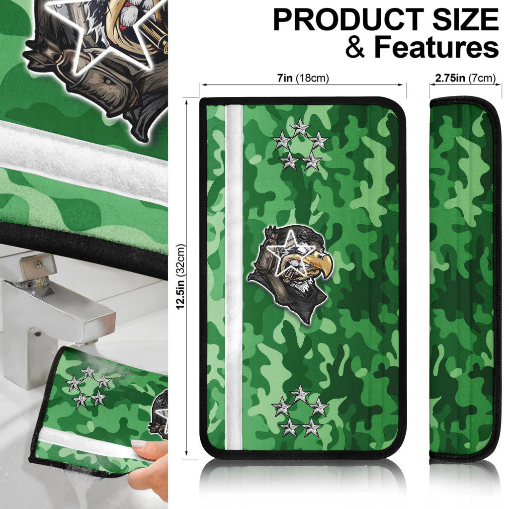US Independence Day Proudly Served US Army Soldier Silhouette Seat Belt Covers