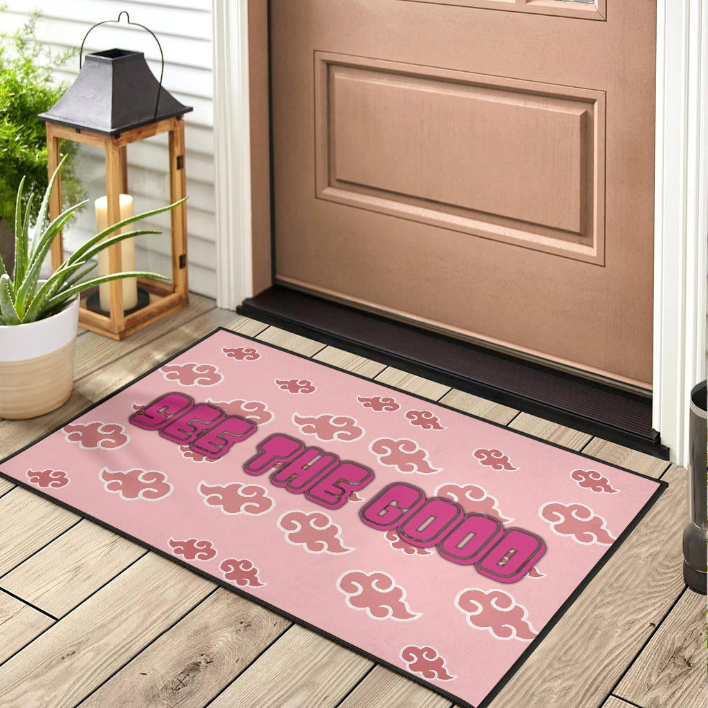 See The Good Akatsuki Pink Cloud Patterns Door Mat Home Decor