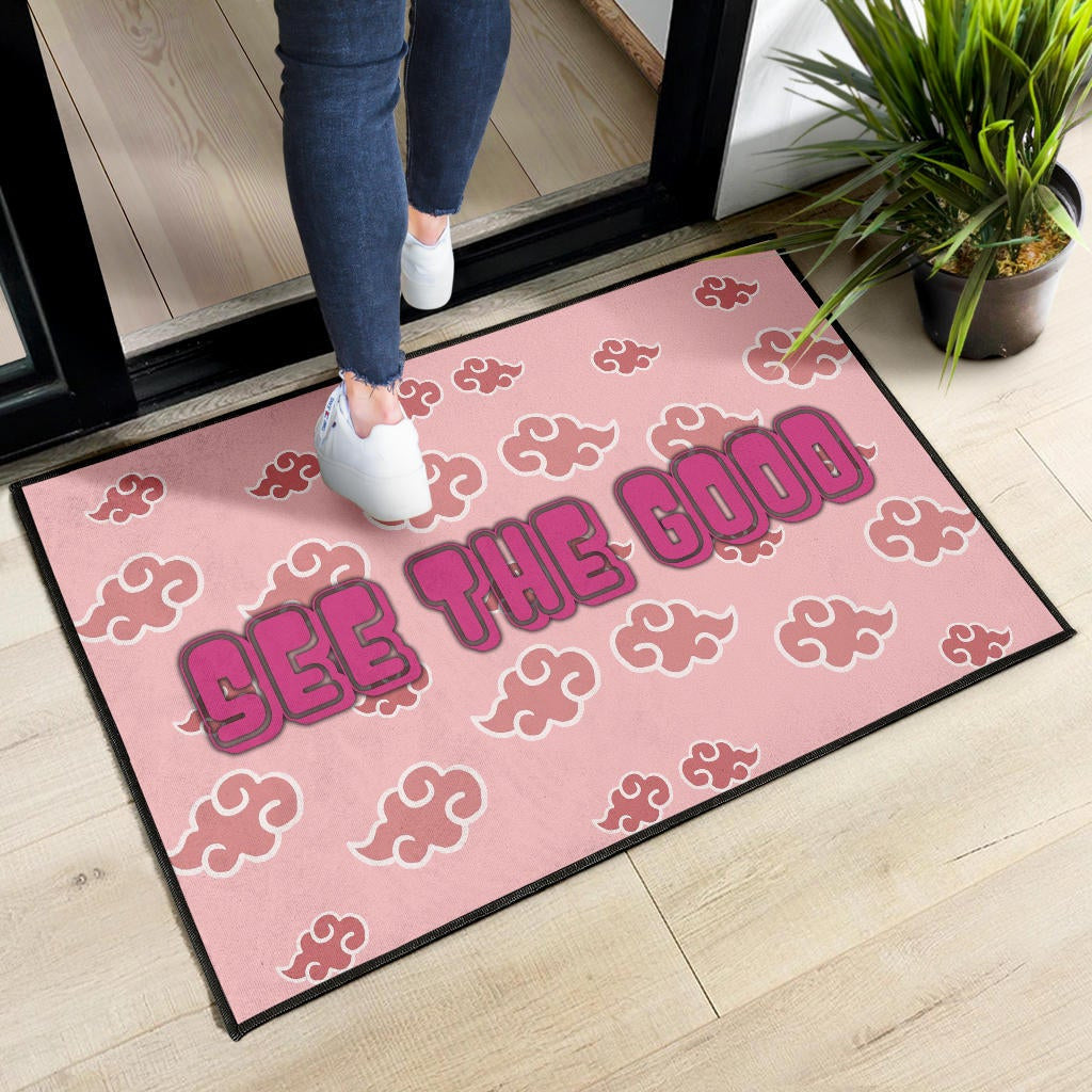 See The Good Akatsuki Pink Cloud Patterns Door Mat Home Decor