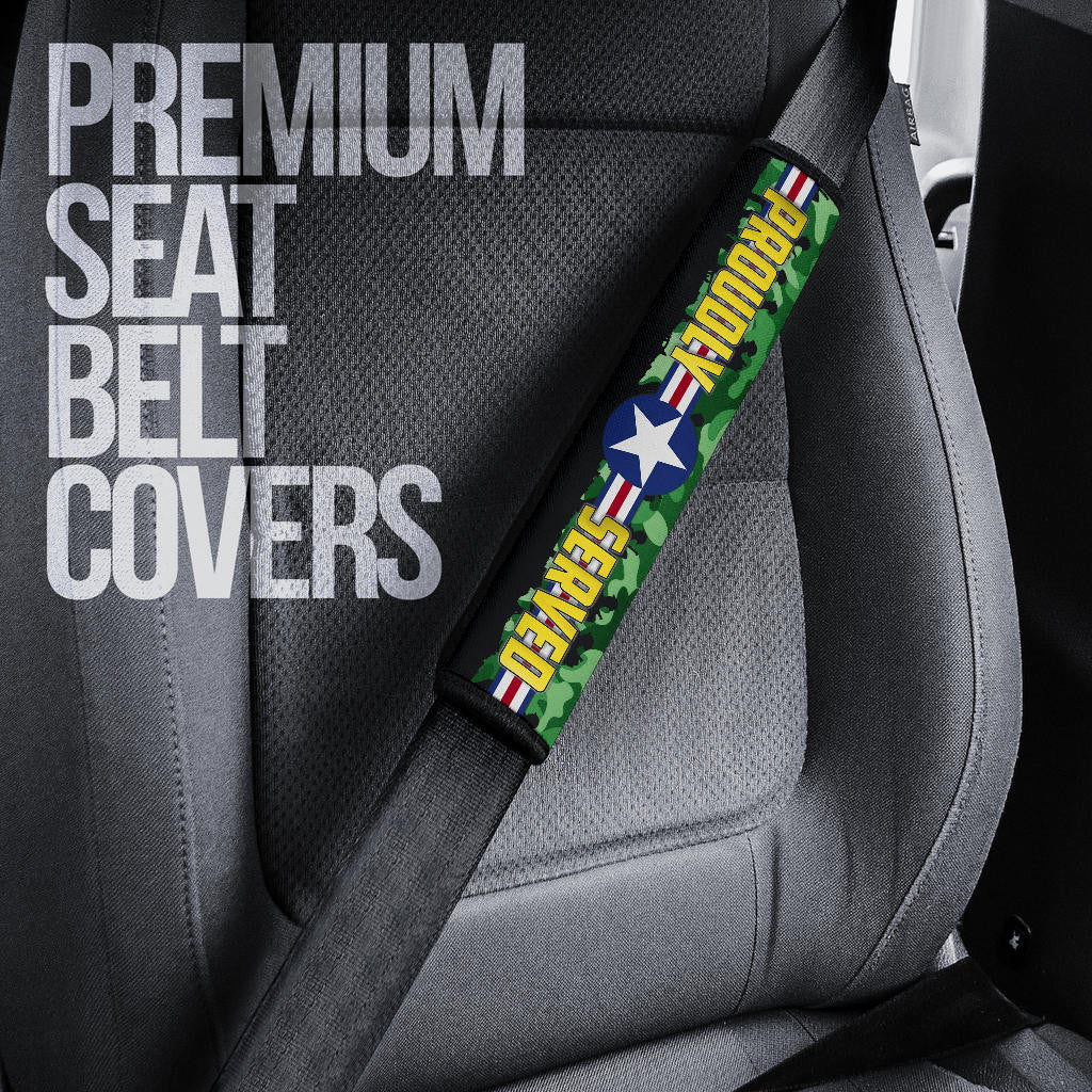 US Independence Day Proudly Served US Army Soldier Silhouette Seat Belt Covers