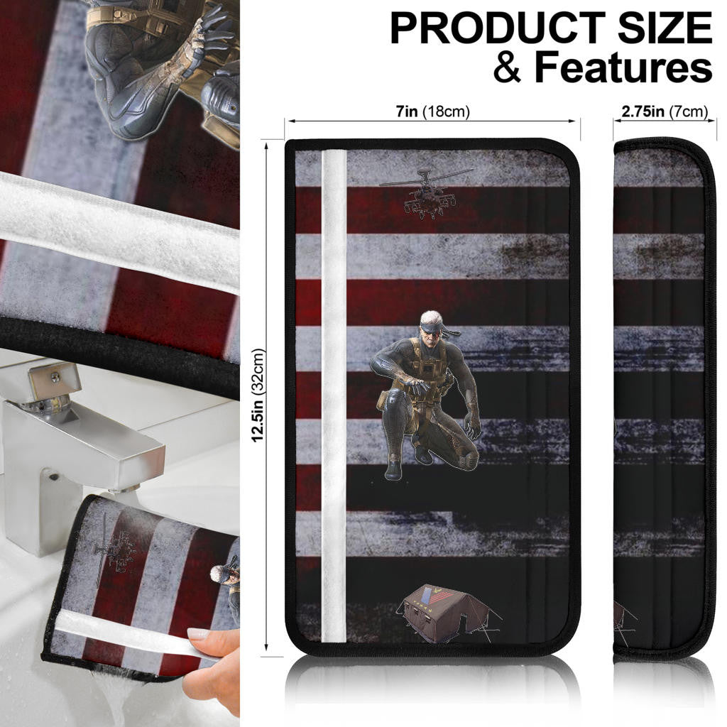 US Independence Day Captain Soldier US Flag Seat Belt Covers