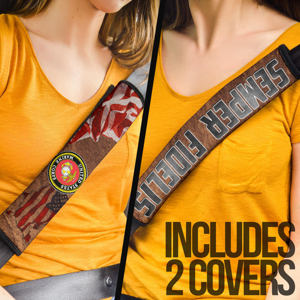 US Independence Day US Marine Corps Semper Fidelis Seat Belt Covers