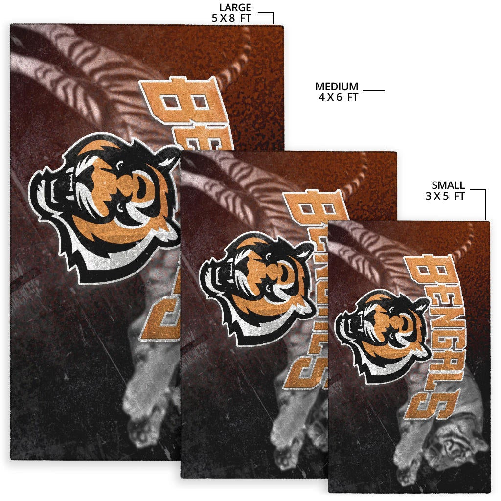 Cincinnati Bengals American Football Bengals Tiger Head Jumping Tiger Underground Area Rug Home Decor