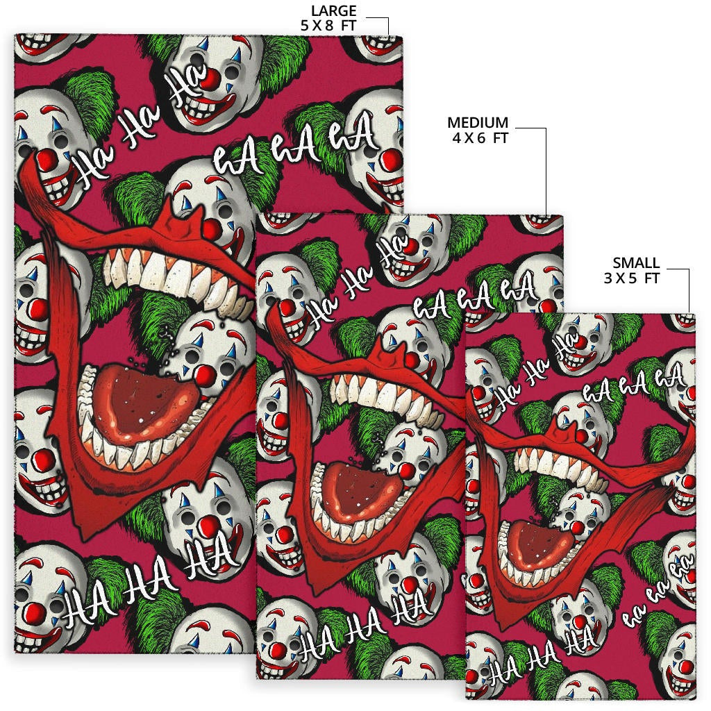 Horror Movie Joker Laughing Mouth Joker Clown Face Patterns Area Rug Home Decor