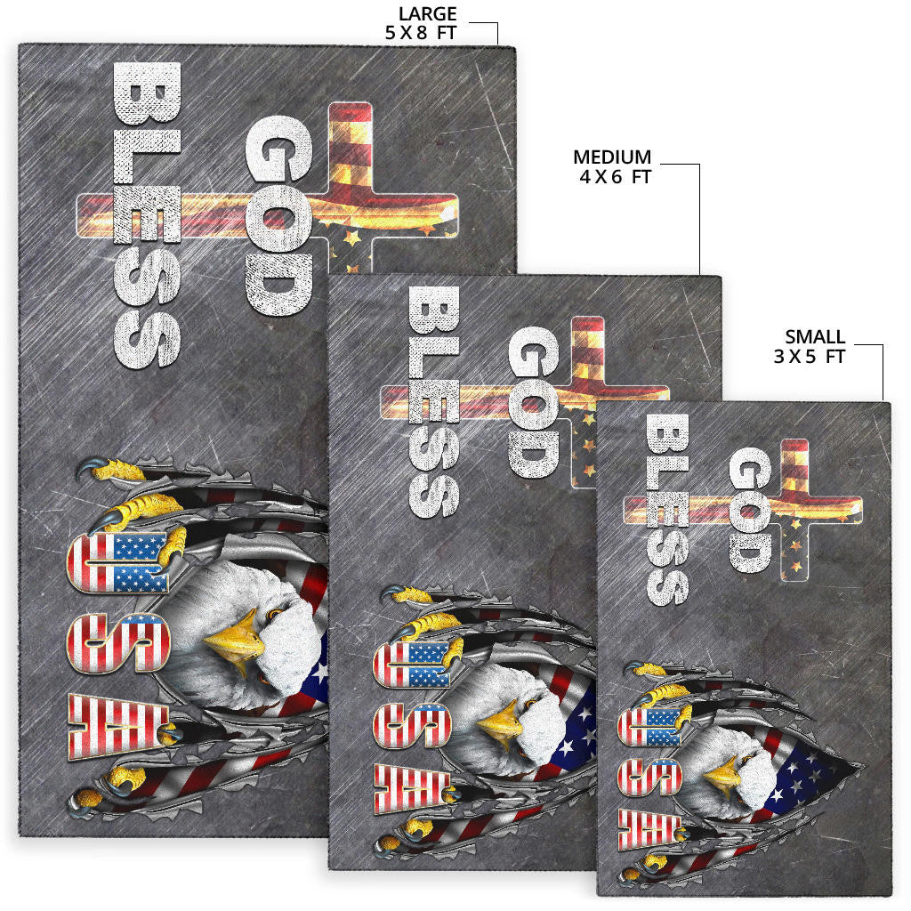 US Independence Day Eagle Emerging From Claw Scratch God Bless Area Rug Home Decor