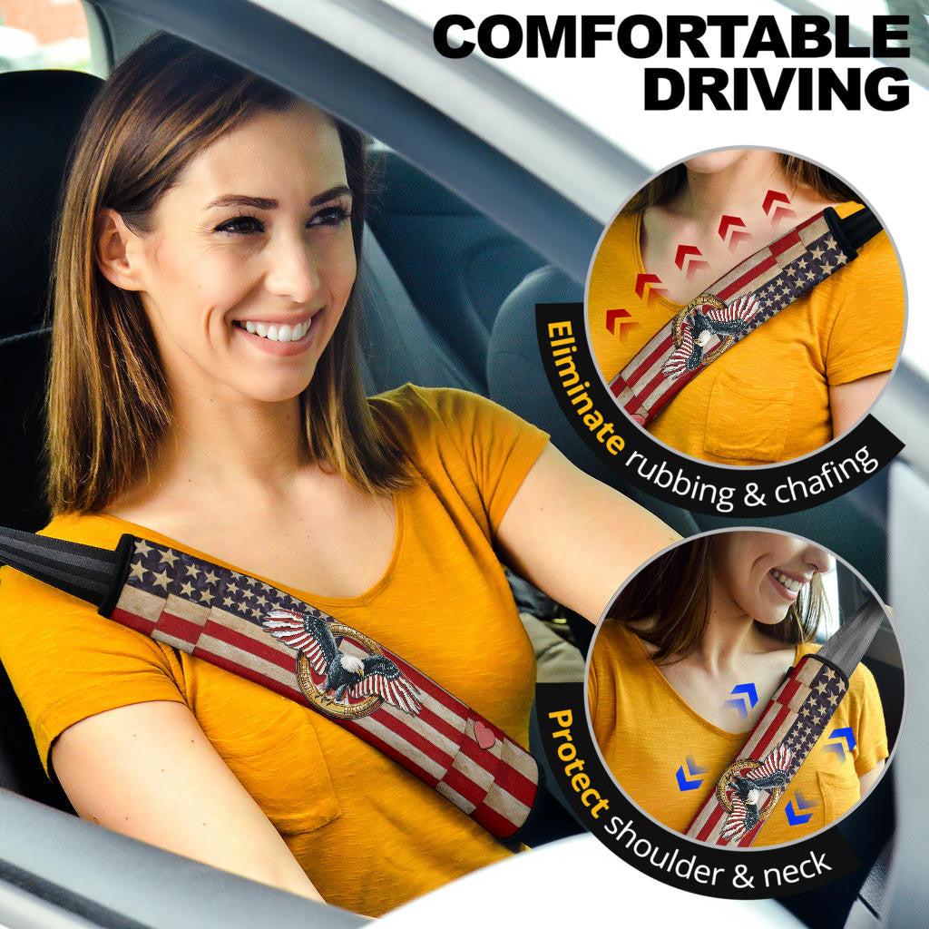 US Independence Day Eagle Flying Love US Independence Day Strength Freedom Seat Belt Covers