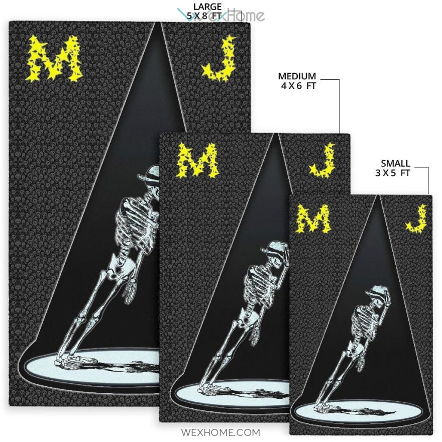 Michael Jackson MJ Skeleton Dancing Area Area Rug Home Decor