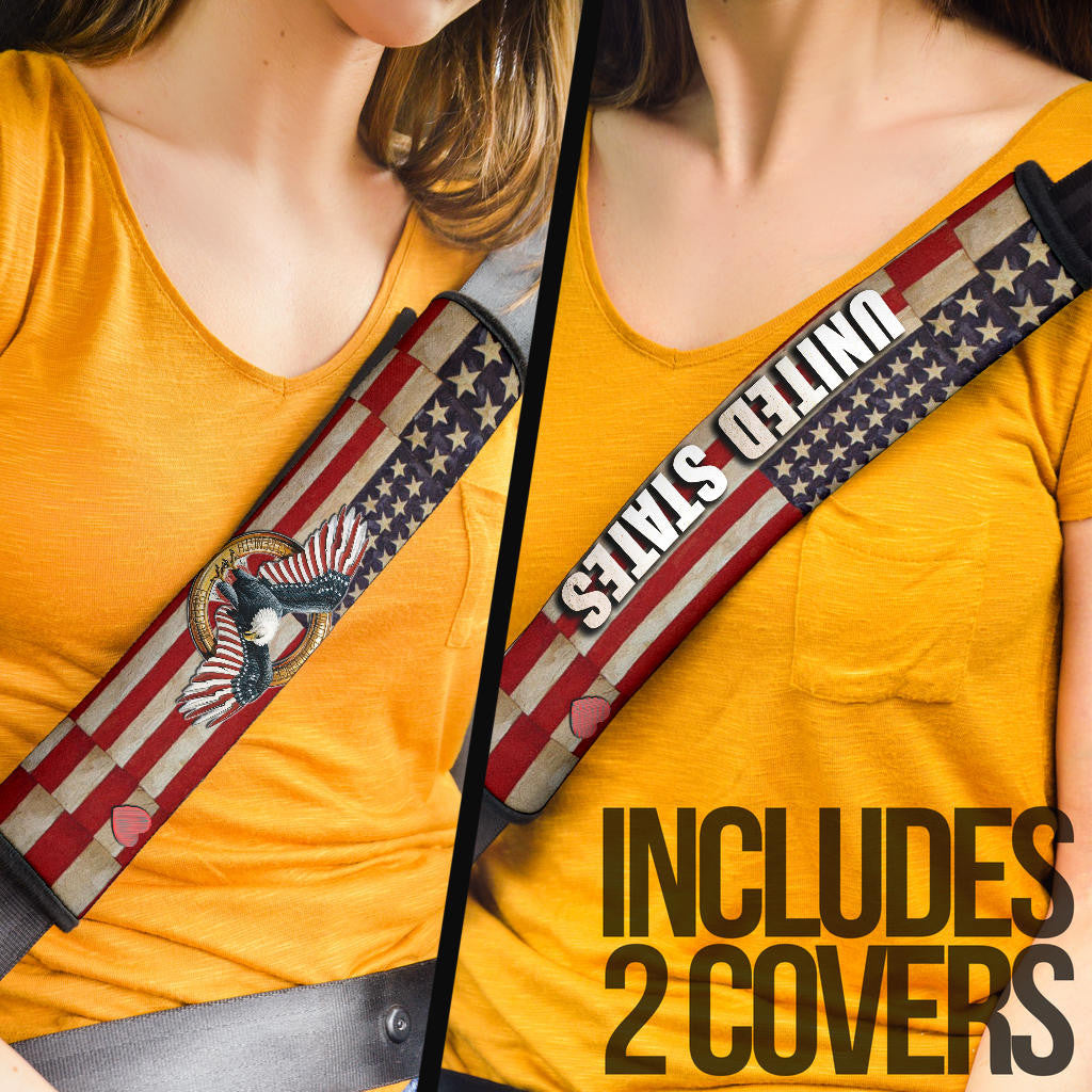 US Independence Day Eagle Flying Love US Independence Day Strength Freedom Seat Belt Covers