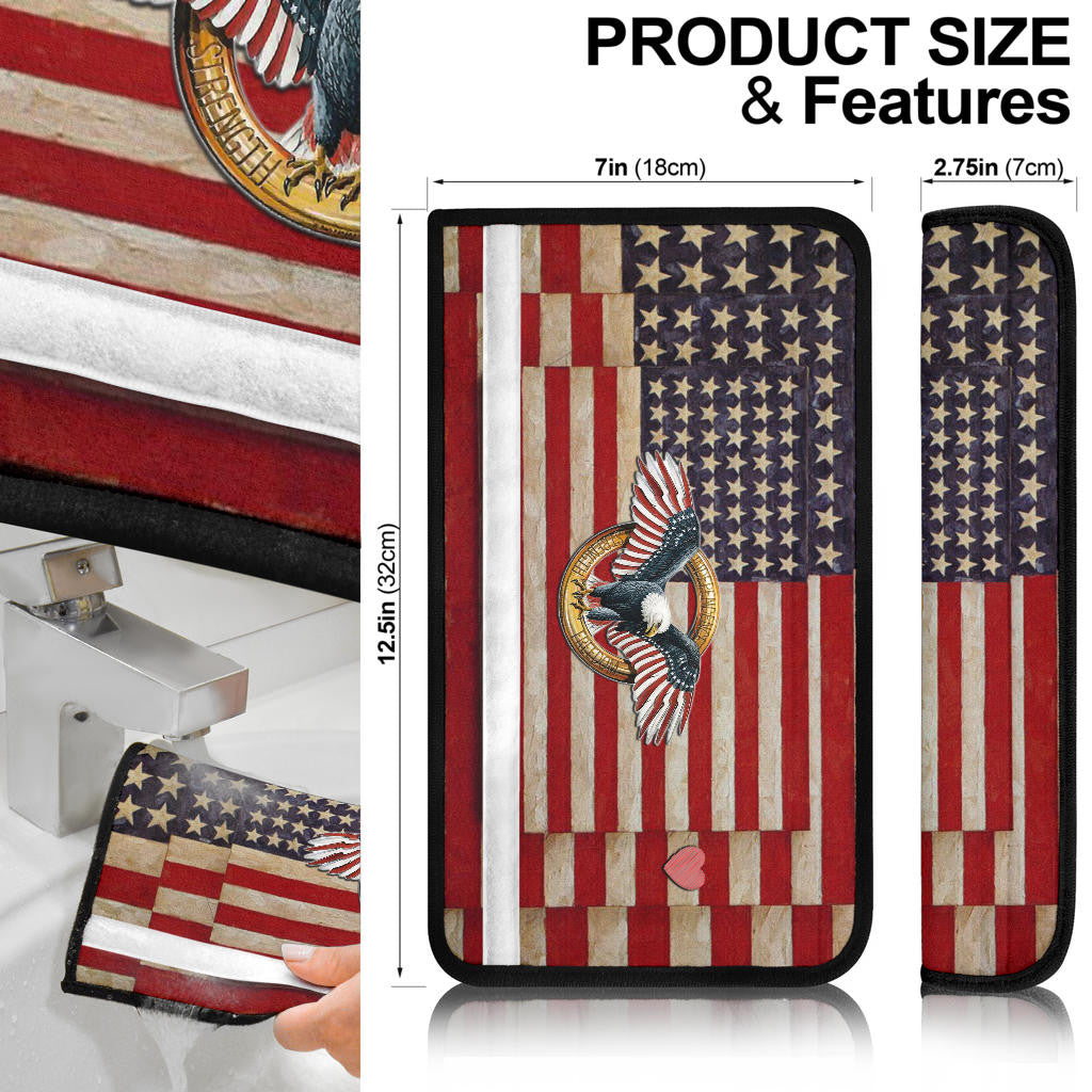 US Independence Day Eagle Flying Love US Independence Day Strength Freedom Seat Belt Covers