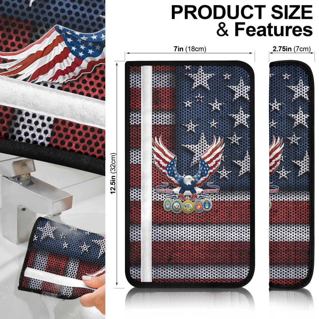 US Independence Day Bald Eagle Grab US Military Medal Seat Belt Covers