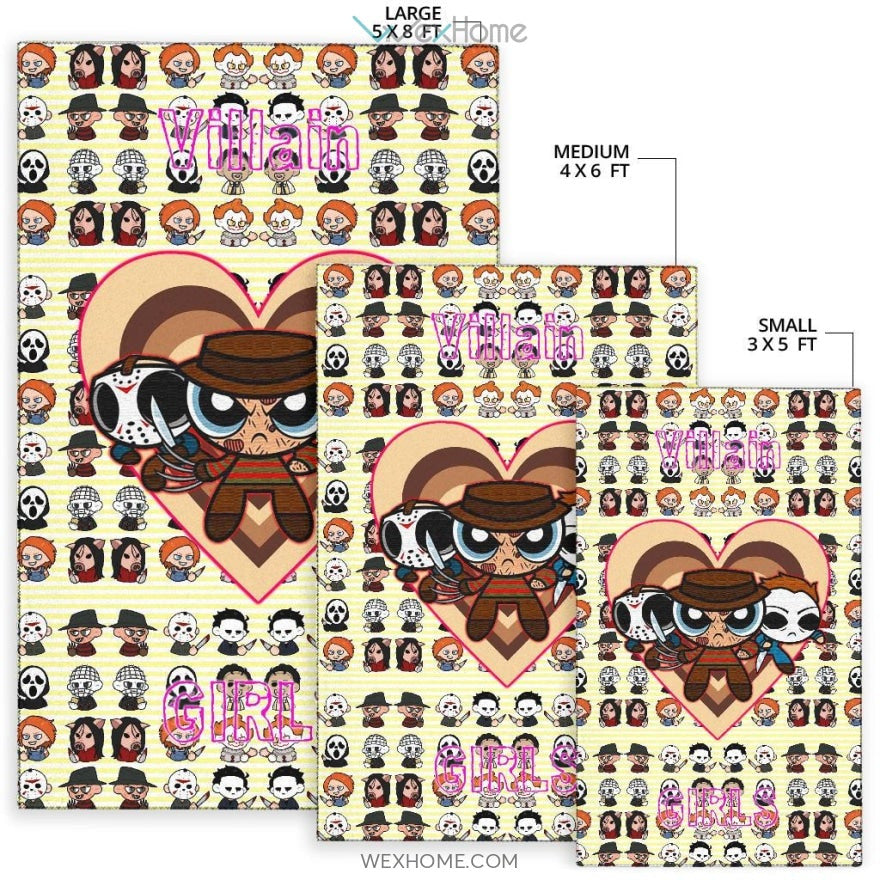 Horror Movie Powerpuff Girls Cosplay Horror Villains Chibi Patterns Area Rug Home Decor