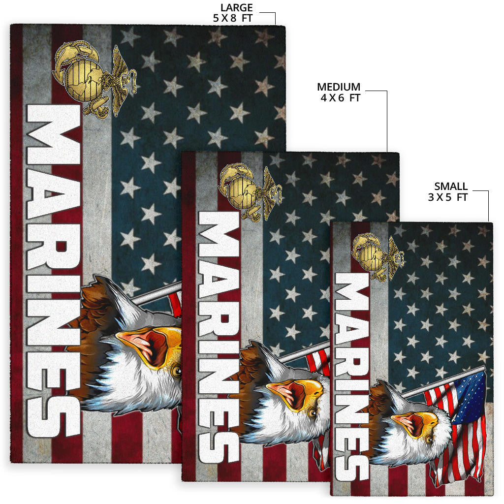 US Independence Day Bald Eagle Marines US Flag Area Rug Home Decor
