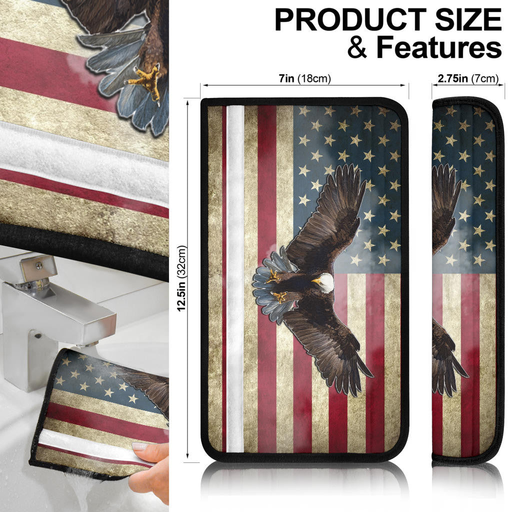 US Independence Day Bald Eagle Flying Don't Mess With Us Seat Belt Covers