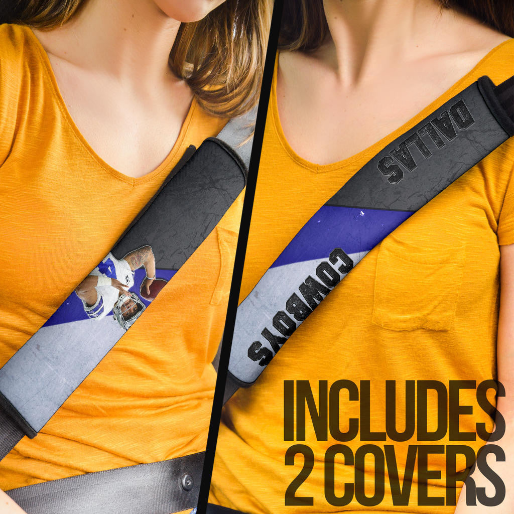 Dallas Football Cowboys American Player 4 Throwing Rugby Ball Seat Belt Covers