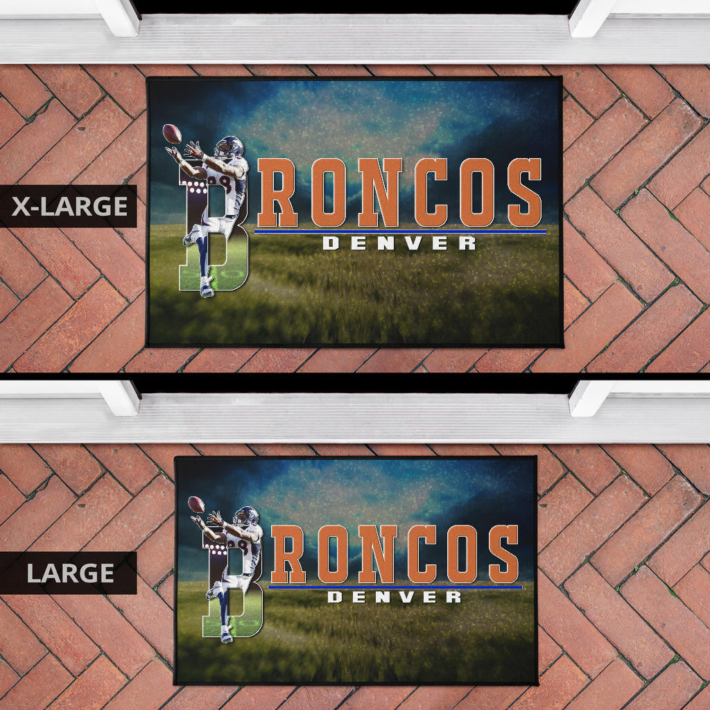Denver American Football Broncos Demaryius 88 Catching Rugby Ball Door Mat Home Decor