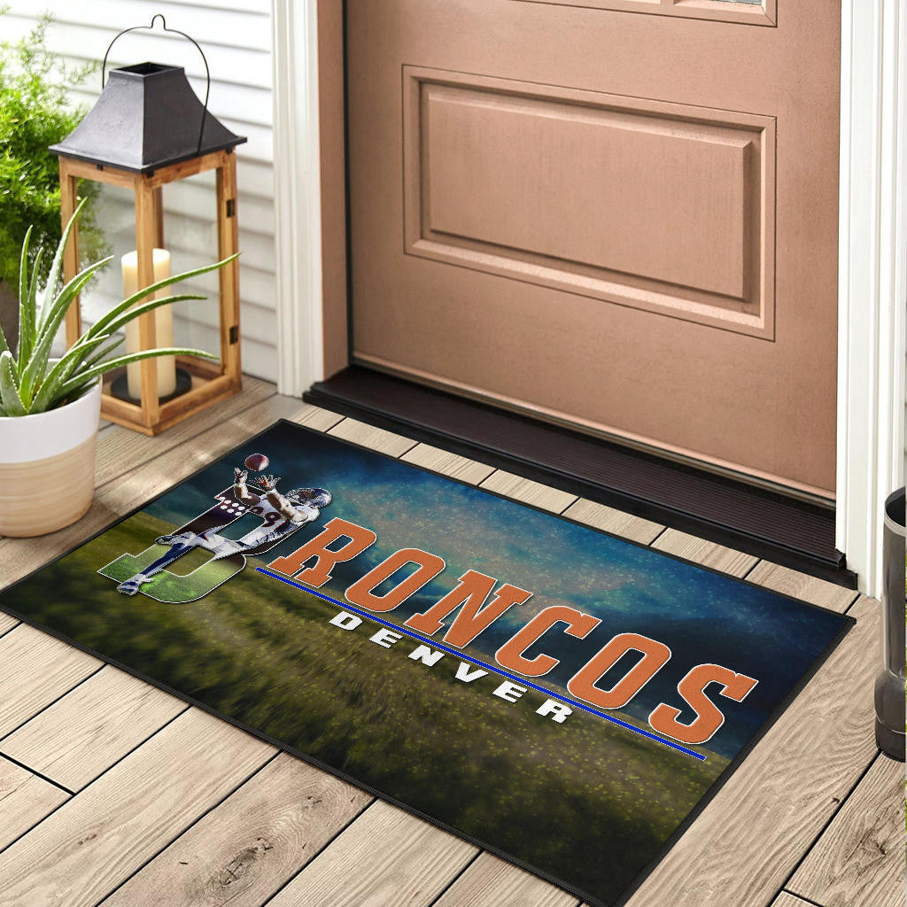 Denver American Football Broncos Demaryius 88 Catching Rugby Ball Door Mat Home Decor