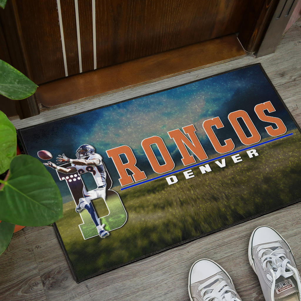 Denver American Football Broncos Demaryius 88 Catching Rugby Ball Door Mat Home Decor