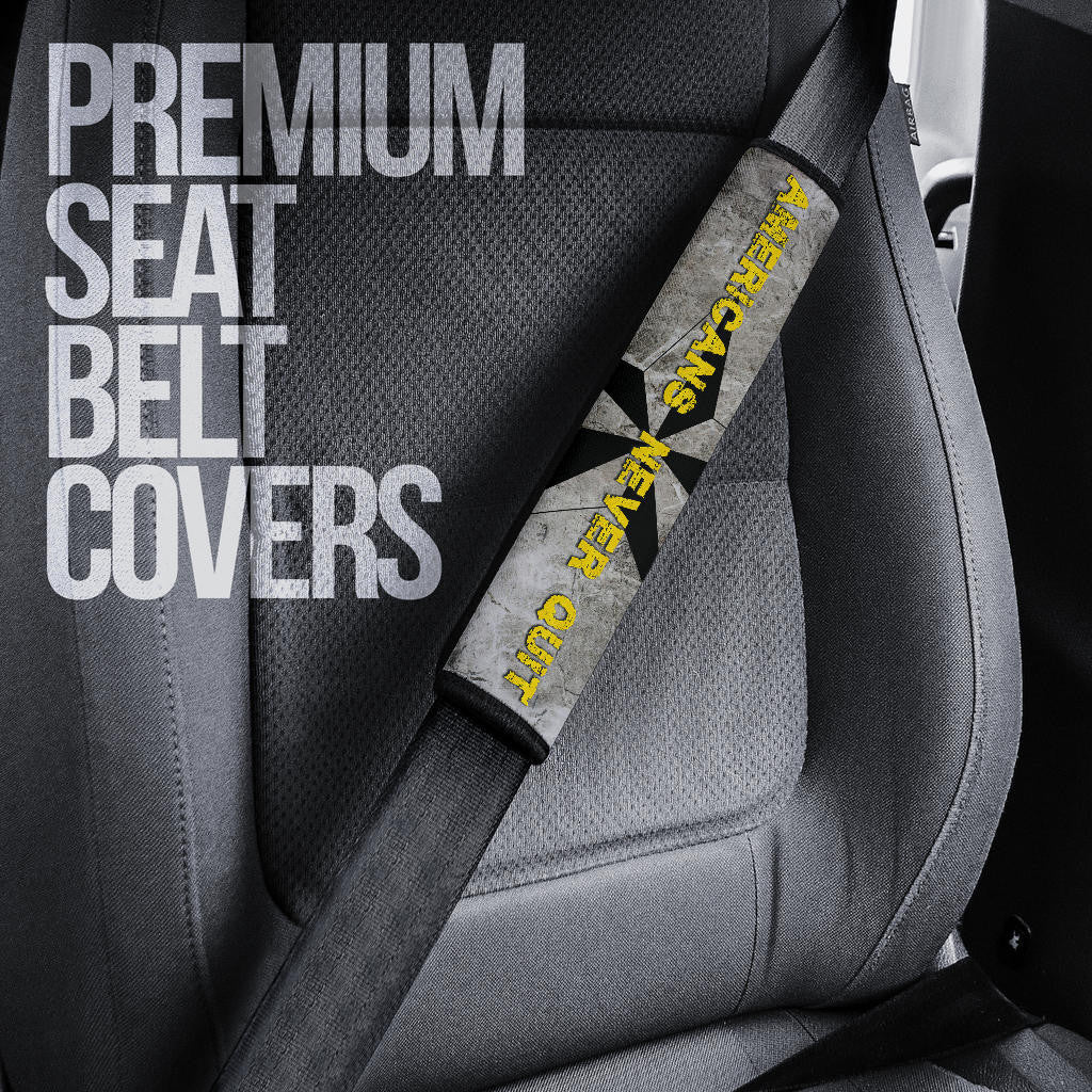 US Independence Day Americans Never Quit Eagle With Flag Seat Belt Covers