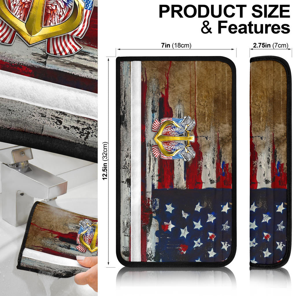 US Independence Day Marines Golden Ancor The Few The Proud Seat Belt Covers