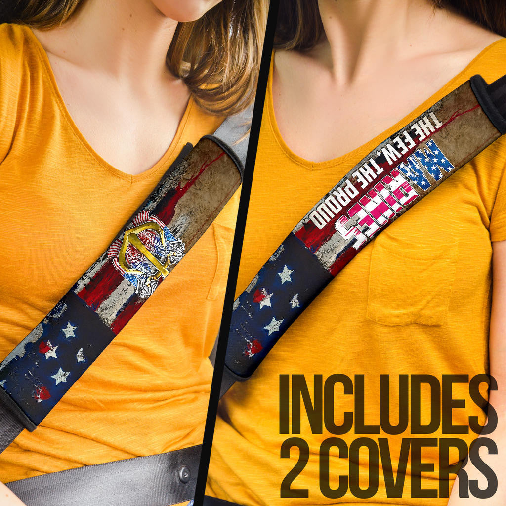 US Independence Day Marines Golden Ancor The Few The Proud Seat Belt Covers