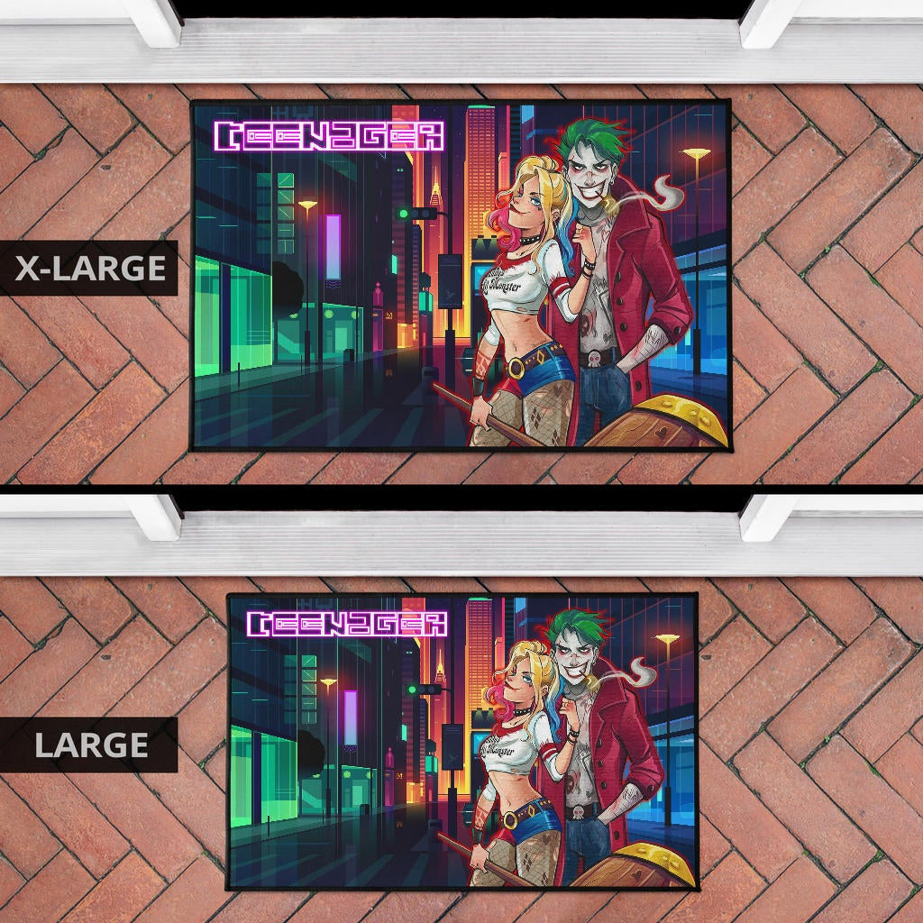 Horror Movie Teenager Joker And Harley Quinn Modern City Door Mat Home Decor