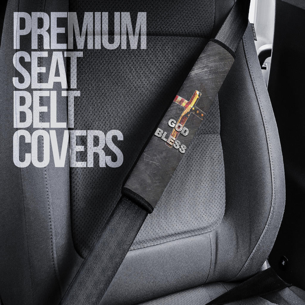 US Independence Day Eagle Emerging From Claw Scratch God Bless Seat Belt Covers