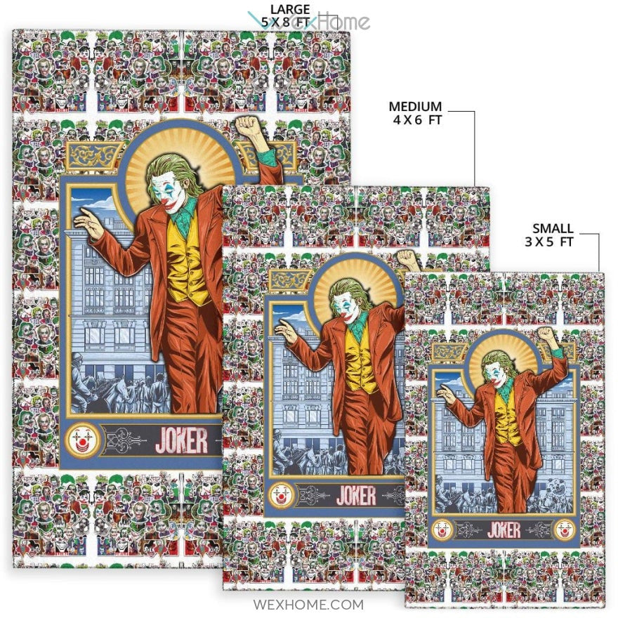 Horror Movie Joker Dancing Joker Face Cards Patterns Area Rug Home Decor
