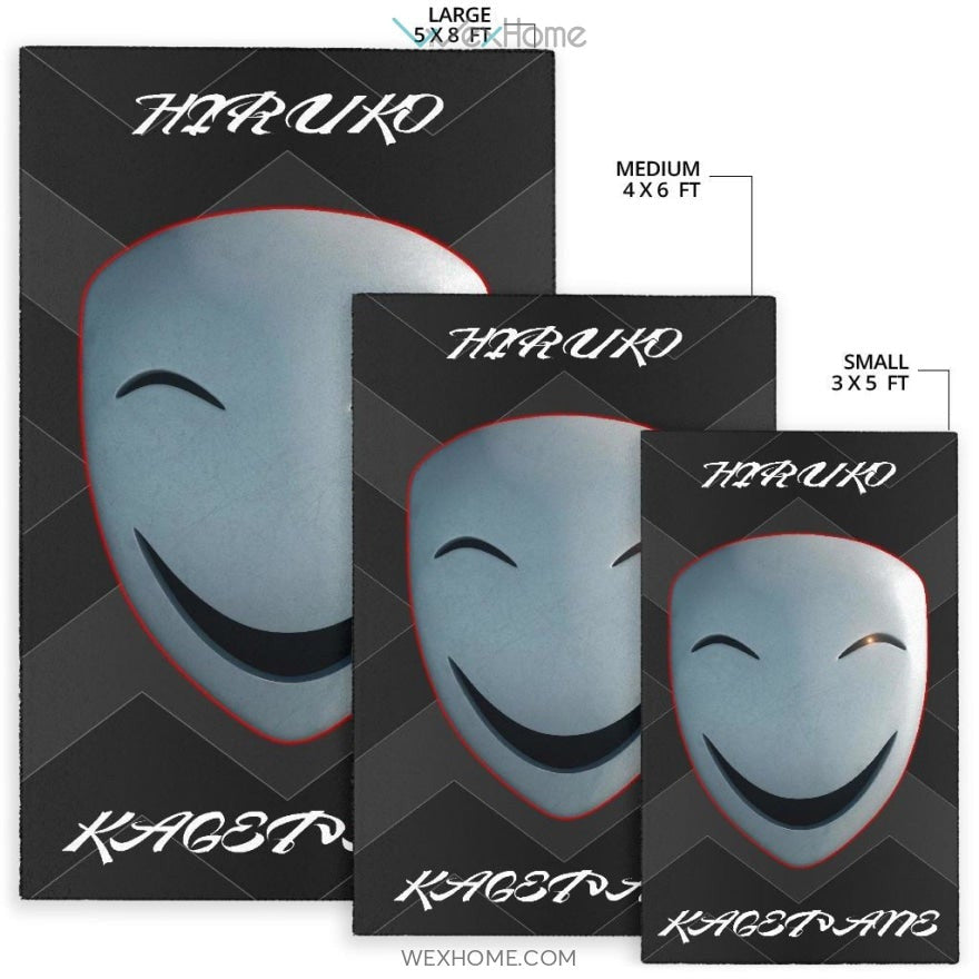 Horror Movie Hiruko Kagetane Black Bullet Smiling Mask Area Rug Home Decor