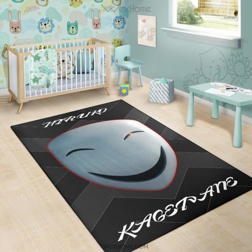 Horror Movie Hiruko Kagetane Black Bullet Smiling Mask Area Rug Home Decor