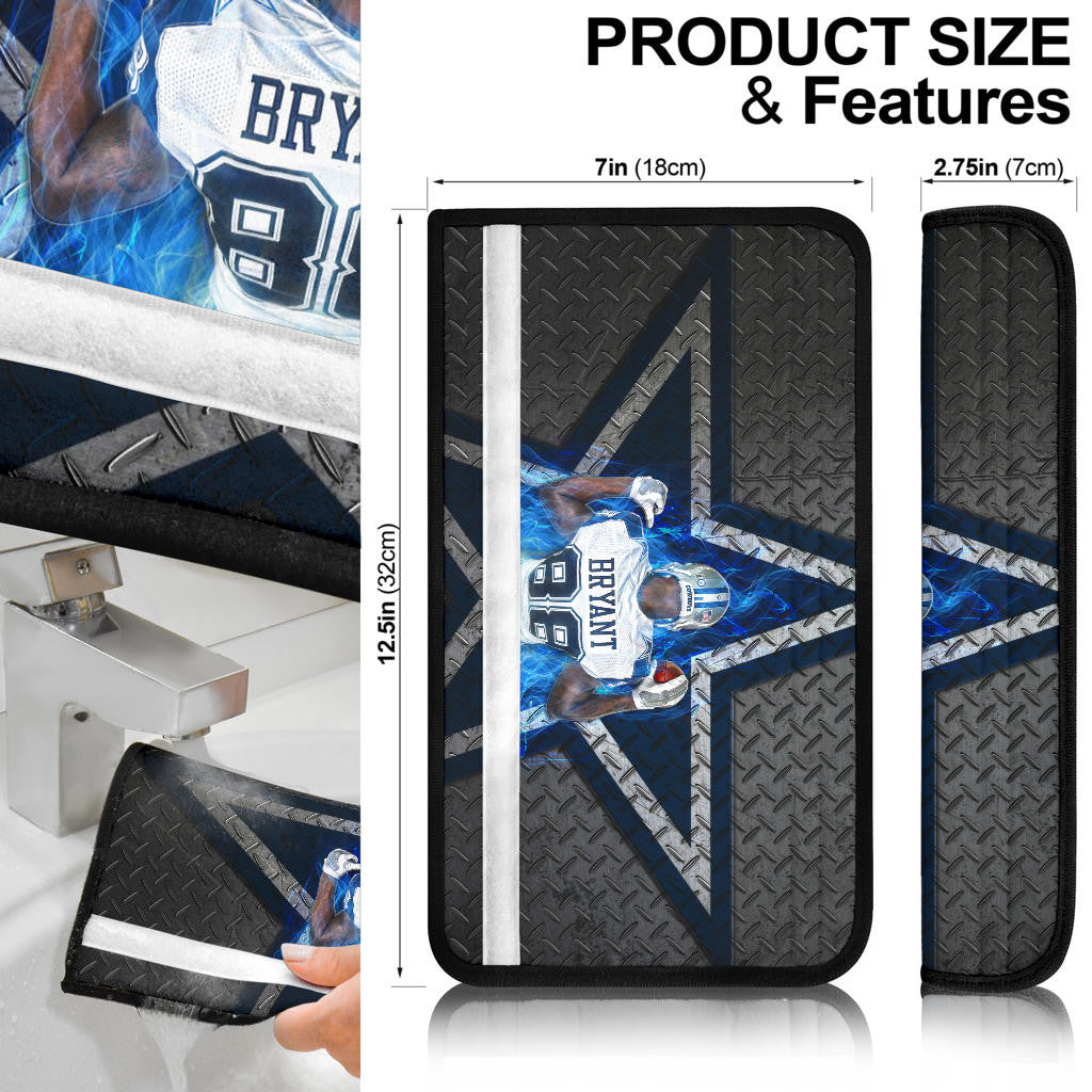 Dallas Football Cowboys American Player 88 Blue Vapor Star On Steel Seat Belt Covers