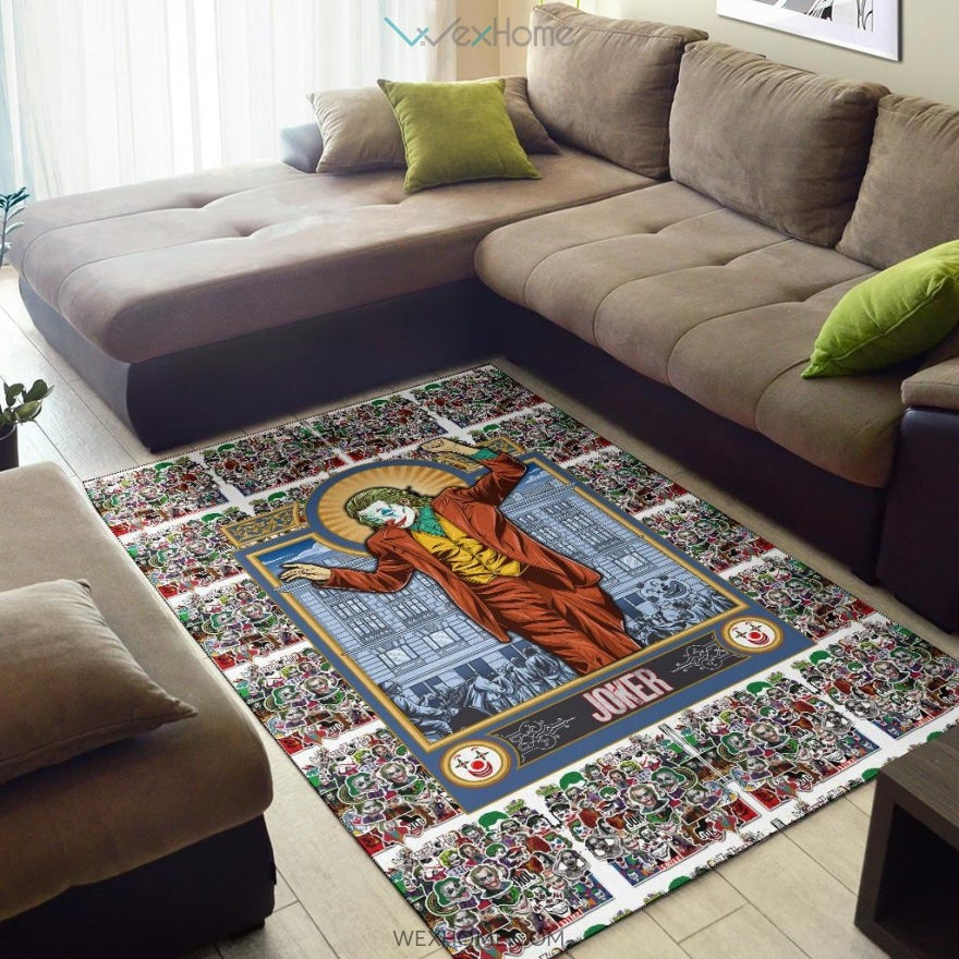 Horror Movie Joker Dancing Joker Face Cards Patterns Area Rug Home Decor