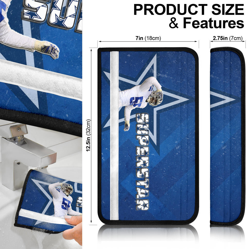 Dallas Football Cowboys American Player 55 Superstar Score Champion Seat Belt Covers