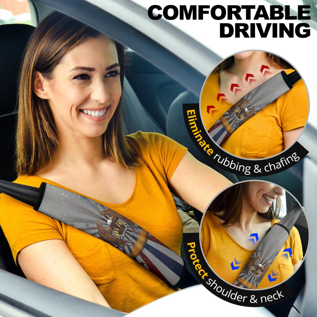US Independence Day Flying Eagle Claw Loyalty US Flag Spiral Seat Belt Covers