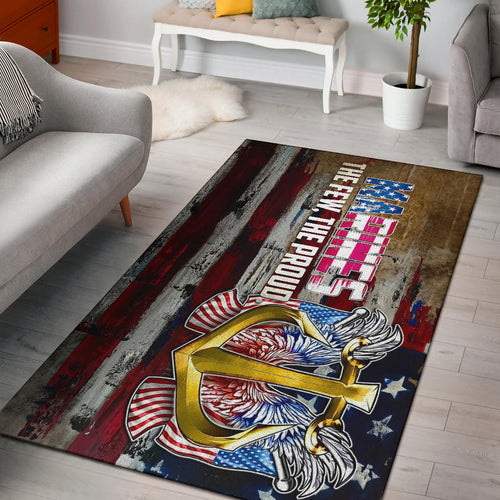 US Independence Day Marines Golden Ancor The Few The Proud Area Rug Home Decor