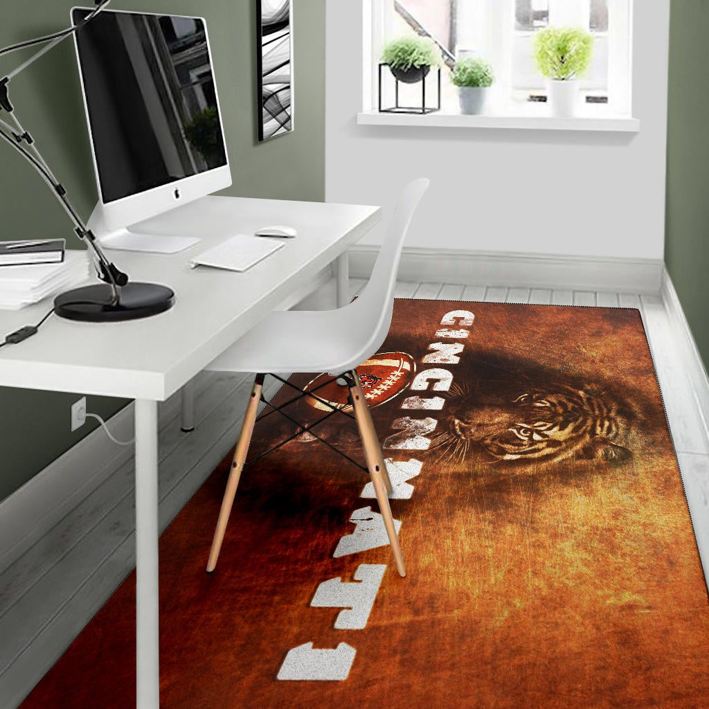 Cincinnati Bengals American Football Strong Bengal Tiger Rugby Ball Go Champion Area Rug Home Decor