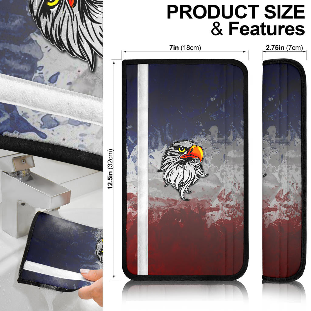 US Independence Day America's Navy On US Flag Eagle Face Seat Belt Covers