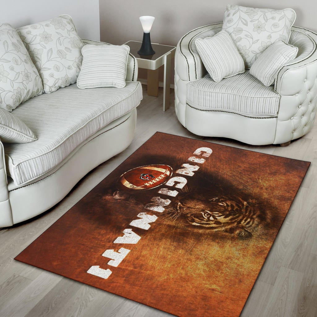 Cincinnati Bengals American Football Strong Bengal Tiger Rugby Ball Go Champion Area Rug Home Decor
