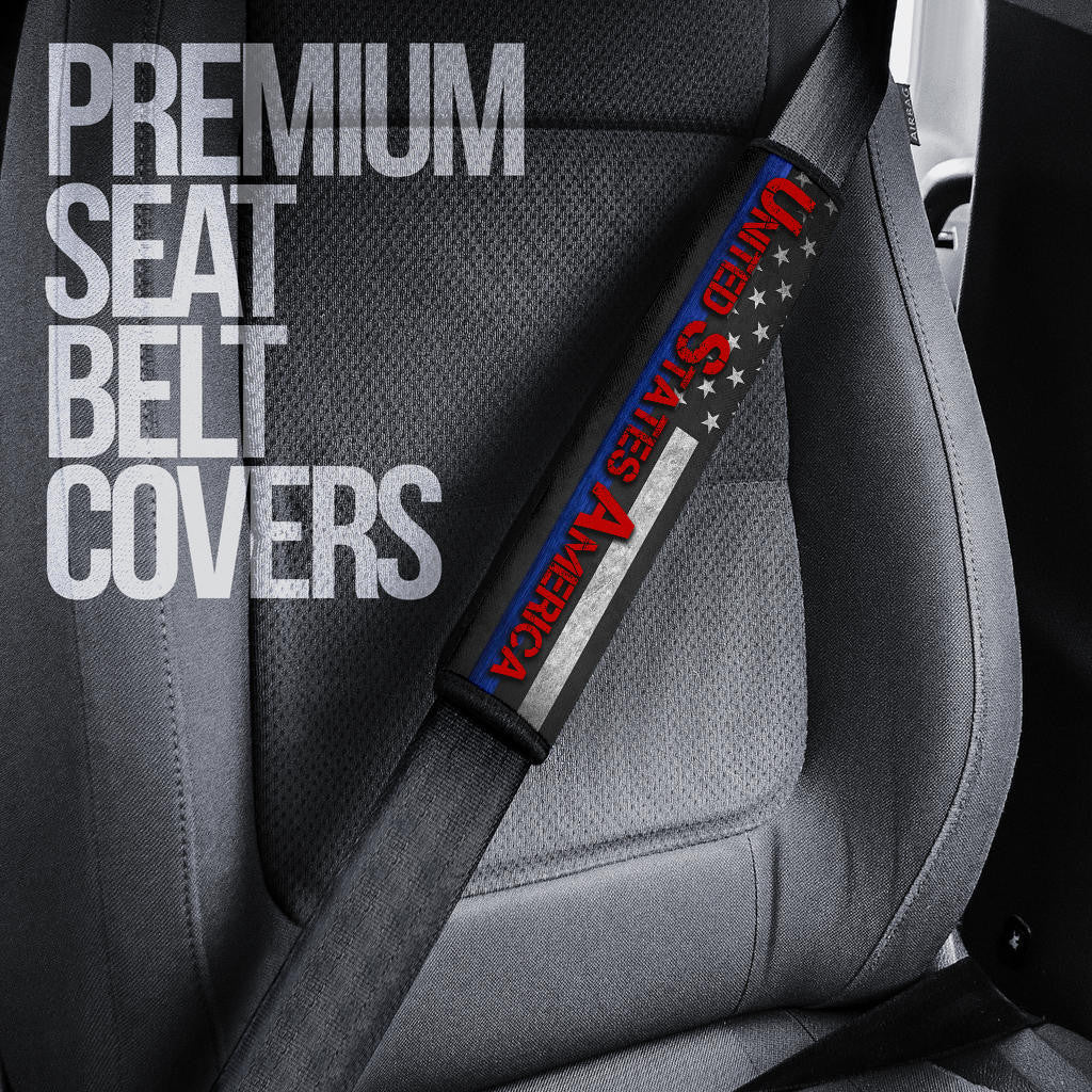 US Independence Day Bald Eagle Flying Black White US Flag Seat Belt Covers