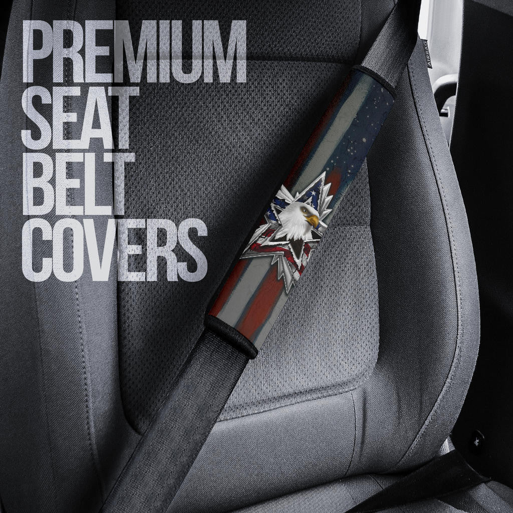 US Independence Day Eagle On US Shield Honor Courage Seat Belt Covers