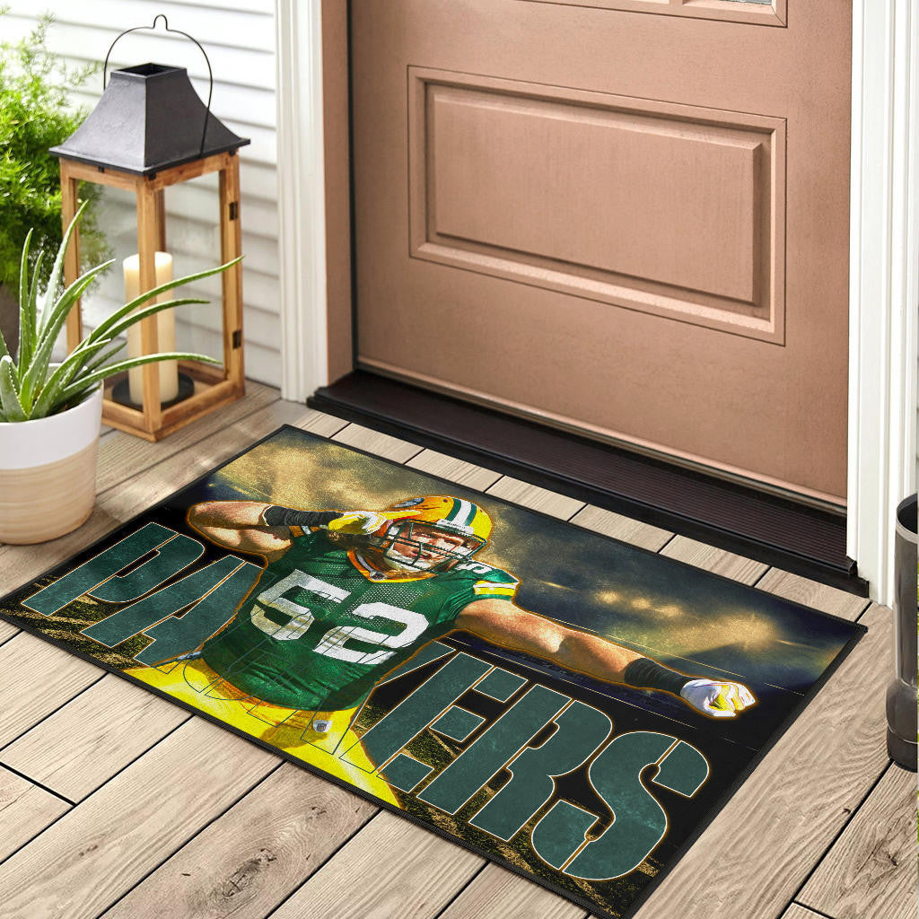 Green Bay American Football Packers Cute Clay Matthews 52 Under Flashlight Door Mat Home Decor