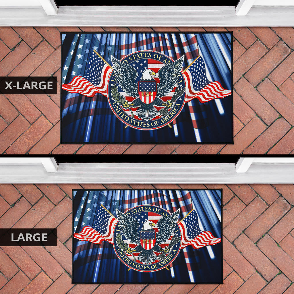 US Independence Day Bald Eagle USA Symbol Glory Flag Door Mat Home Decor