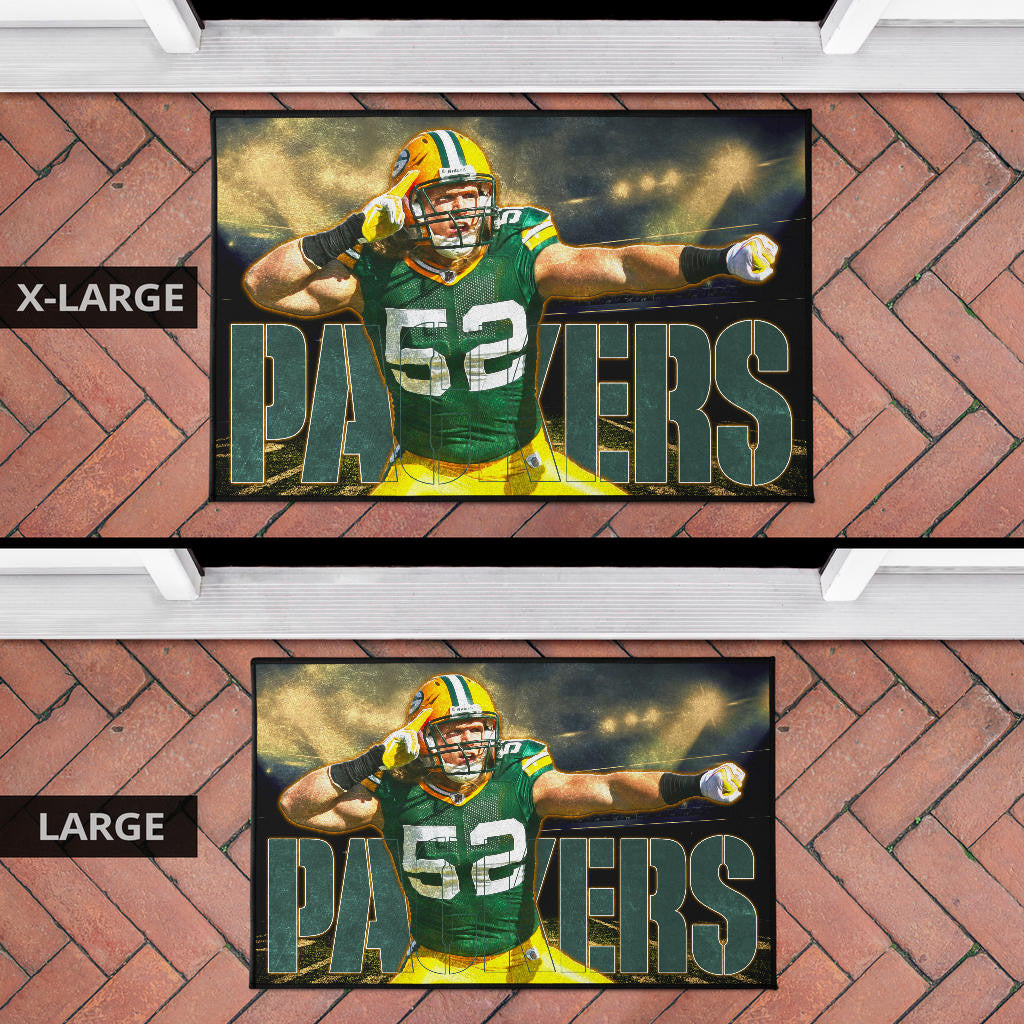 Green Bay American Football Packers Cute Clay Matthews 52 Under Flashlight Door Mat Home Decor