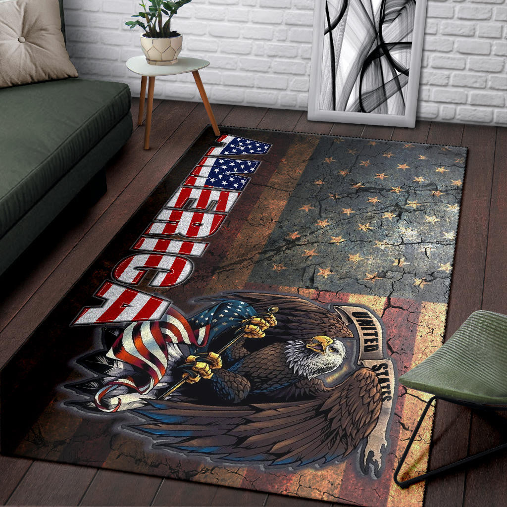 US Independence Day Bald Eagle Broken US Flag Area Rug Home Decor
