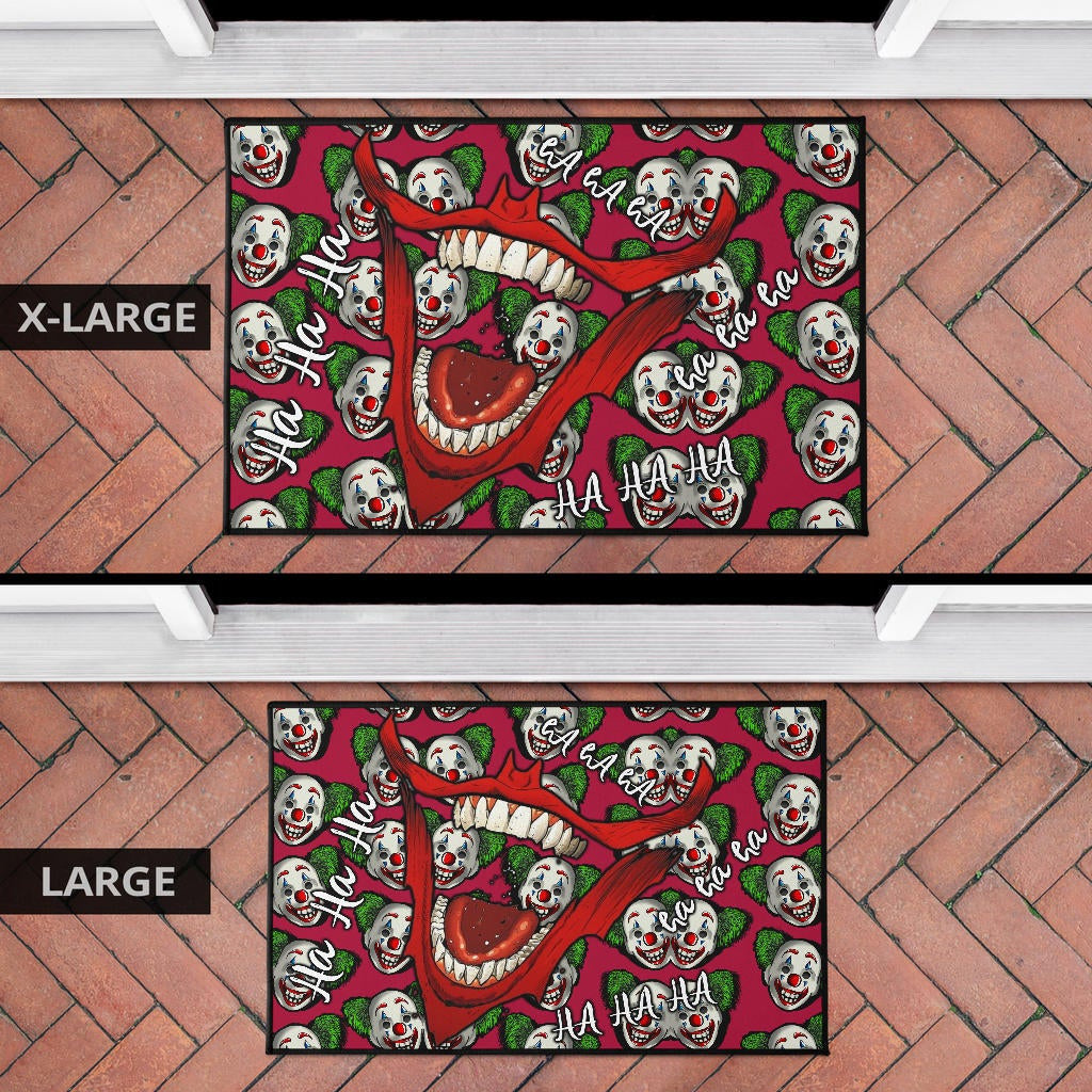 Horror Movie Joker Laughing Mouth Joker Clown Face Patterns Door Mat Home Decor