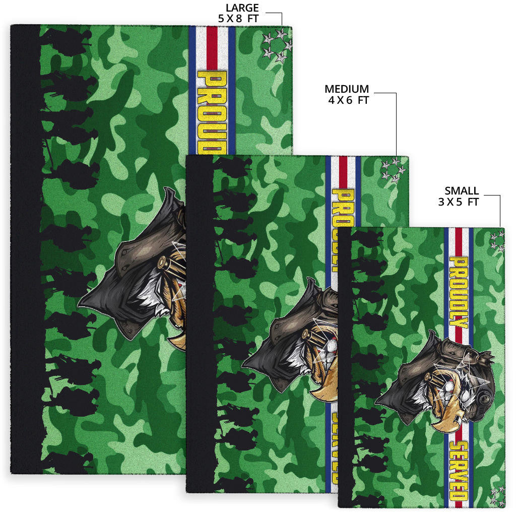 US Independence Day Proudly Served US Army Soldier Silhouette Area Rug Home Decor