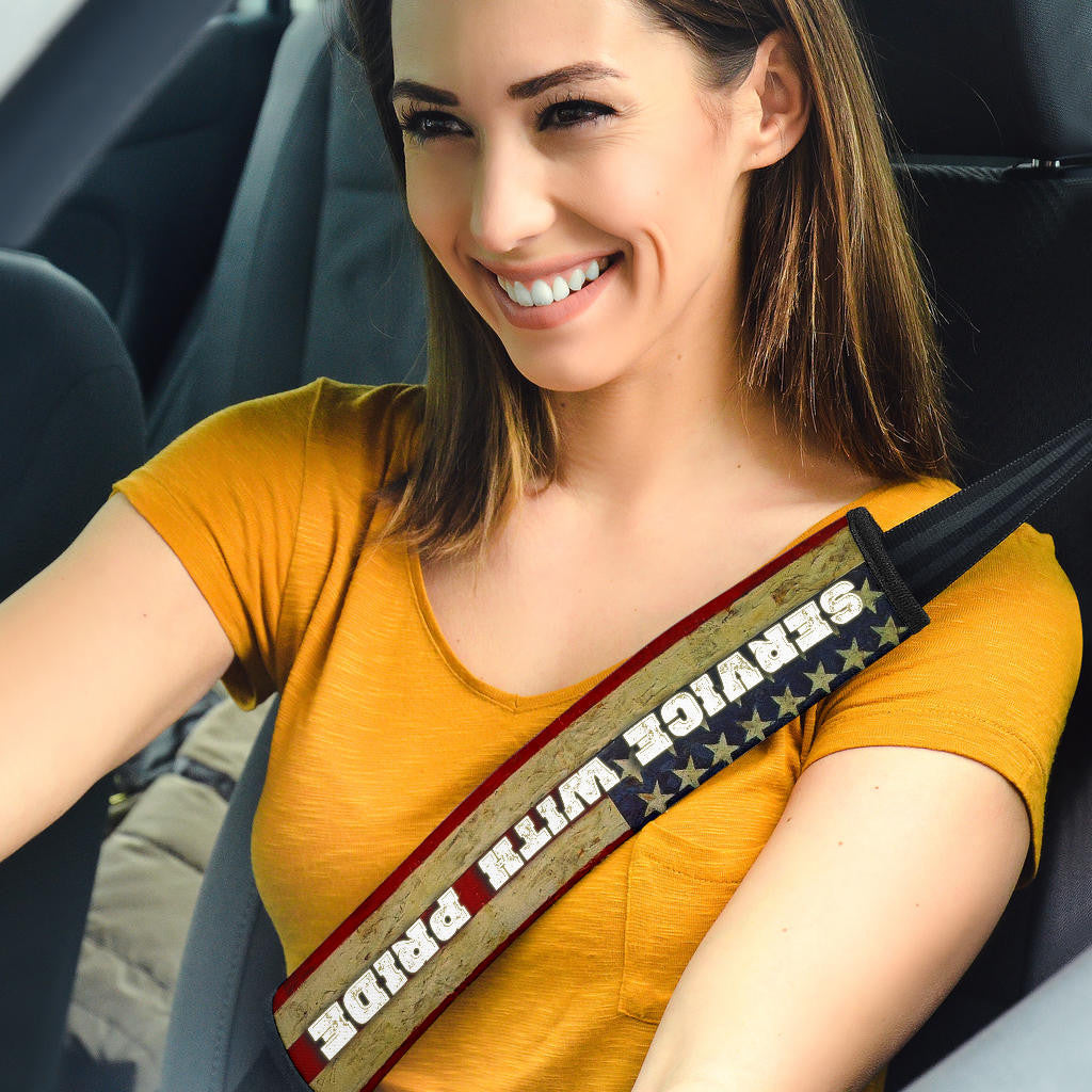 US Independence Day Eagle Service With Pride US Flag Seat Belt Covers