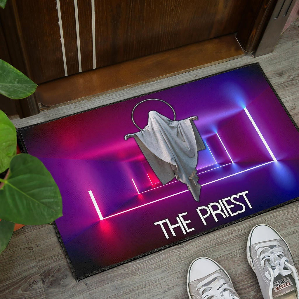 Horror Movie The Priest Ghost Against Jesus Door Mat Home Decor